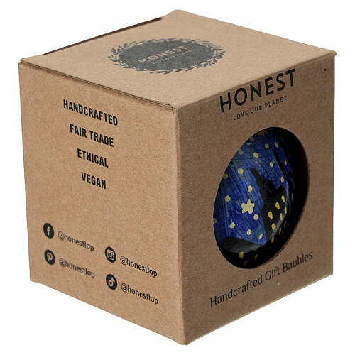 Weihnachtskugel „Verschneites London“ aus recyceltem Papiermaché, handbemalt – Ø 7,6 cm 4