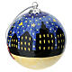 Sfera di Natale 80mm Londra innevata papier maché s2