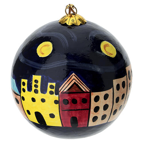 Esfera de navidad noche estrellada Van Gogh 80 mm papel maché 1