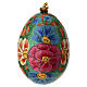 Decoro uovo papier maché floreale verde 50mm s1