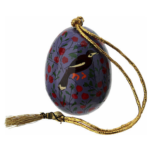 Purple 2-inch papier-mâché Easter egg decoration 3