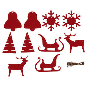 Decoraciones Small SPIRA 20 piezas fieltro rojo árbol Navidad