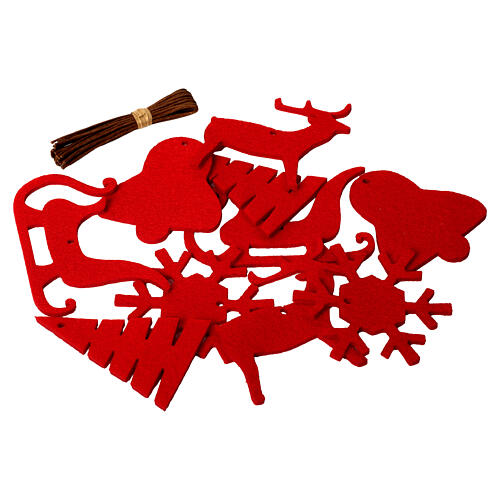 Decorazioni Small SPIRA 20 pz feltro rosso albero Natale 3