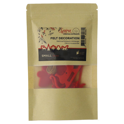 Small SPIRA 20 pcs Red Felt Christmas Tree Decorations 4
