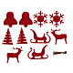 Weihnachtsbaumschmuck, SPIRA Medium, 20-teilig, Filz rot s1