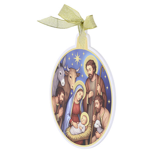 Nativité avec bergers décoration sapin Noël 15x13 cm Valenti 2