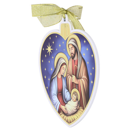 Adorno corazón Natividad árbol de Navidad Valenti 15x13 cm 2