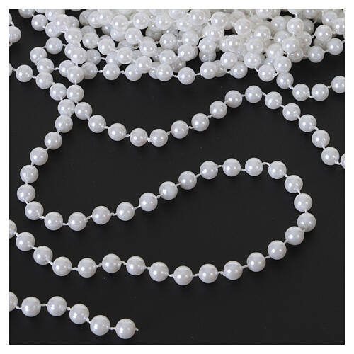 Christmas pearl garland winter white 8 mm diameter, 10 m length 5