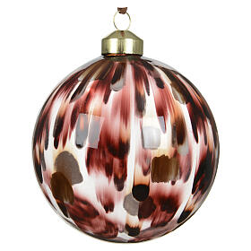 Esfera de Navidad vidrio rosa ámbar línea Safari colores surtidos 8 cm