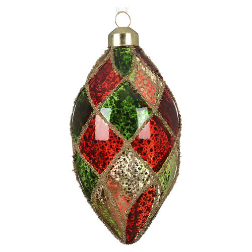 Pallina per albero Natale assortite in vetro multicolore stile vintage 8 cm 1