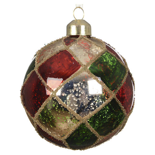 Pallina per albero Natale assortite in vetro multicolore stile vintage 8 cm 3