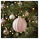 Bolas de vidro de Natal com decoro em veludo cor-de-rosa e bordô 8 cm s2