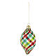 Weihnachtsbaumkugel aus transparentem Glas mit mehrfarbigen Streifen Linie Vintage 10 cm s3