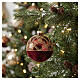 Christmas tree ball, red and green glass arches and lattice decoration, vintage style, 3 in s2