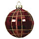 Bola árbol Navidad vidrio rojo verde decoración arcos y rejilla línea vintage 8 cm s5