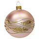 Weihnachtsbaumkugel aus mattem Glas mit goldfarbenem Glitzer-Wellendekor Linie Vintage 8 cm s4