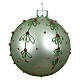Pallina albero Natale vetro decoro bosco glitterato 8 cm s1