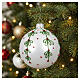 Glass Christmas tree bauble with glittered woodland decoration, 8 cm s2