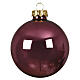 Pallina per albero di Natale vetro malva lucido 8 cm s1