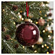 Pallina per albero di Natale vetro malva lucido 8 cm s2