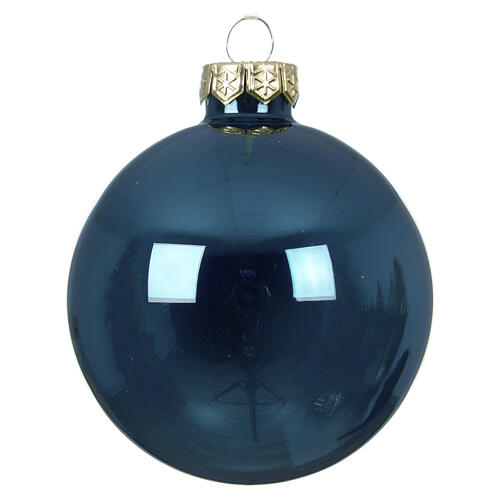 Boule de Noël en verre vert émeraude brillant 8 cm 1