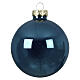 Boule de Noël en verre vert émeraude brillant 8 cm s1