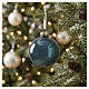 Boule de Noël en verre vert émeraude brillant 8 cm s2