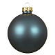 Boule pour sapin de Noël en verre vert pétrole mat 8 cm s1