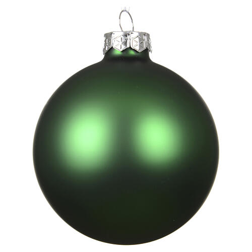Bola para árbol de Navidad vidrio verde satinado 8 cm 1