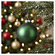 Satin green glass Christmas bauble, 8 cm s2