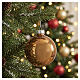 Esfera árbol de Navidad vidrio marrón caramelo lúcido 8 cm s2