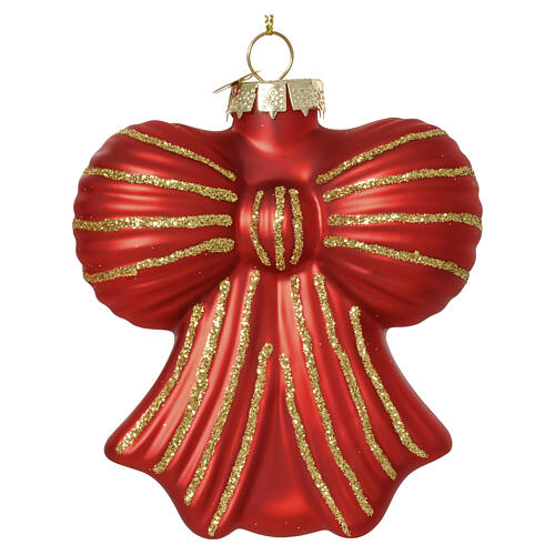 Fiocco per albero natalizio in vetro assortito rosso e oro 10 cm 3