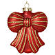 Fiocco per albero natalizio in vetro assortito rosso e oro 10 cm s3