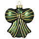 Fiocco natalizio per albero in vetro assortito verde e oro 10 cm s1