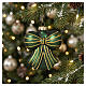 Fiocco natalizio per albero in vetro assortito verde e oro 10 cm s2