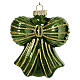 Fiocco natalizio per albero in vetro assortito verde e oro 10 cm s3