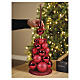 Árbol decorativo navideño con esferas rojas de vidrio 50 cm s6