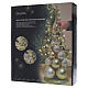 Composición árbol de Navidad de vidrio oro y marfil 50x20 cm s5