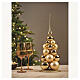 Composição árvore de Natal em vidro ouro e marfim 50x20 cm s2