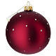 Pallina di Natale vetro rosso con abeti decorati 10 cm s3
