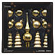 Set of gold glass Christmas decorations, coordinated tree topper, assorted balls and trees, 13 pieces s4