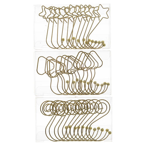Ganchos surtidos para decoraciones navideñas oro 6 cm 1