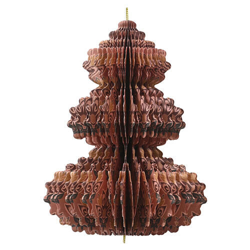 Enfeite para árvore de Natal sortido papel 100% FSC cor-de-rosa, verde e terracota 15x15x5 cm 1