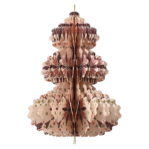 Enfeite para árvore de Natal sortido papel 100% FSC cor-de-rosa, verde e terracota 15x15x5 cm 2