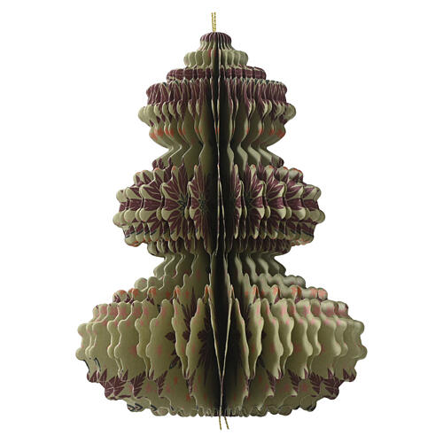 Enfeite para árvore de Natal sortido papel 100% FSC cor-de-rosa, verde e terracota 15x15x5 cm 3