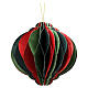 Décoration de Noël 8x8x8 cm en papier 100% FSC assortiment rouge et vert avec paillettes dorées s3
