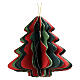 Décoration de Noël 8x8x8 cm en papier 100% FSC assortiment rouge et vert avec paillettes dorées s5