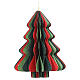 Décoration de Noël 20 cm en papier 100% FSC, arbre rouge et vert avec paillettes dorées s1