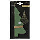 Décoration de Noël 15 cm en papier 100% FSC sapin rouge et vert avec paillettes dorées s2