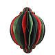 Hanging Christmas sphere decoration, 100% FSC paper, red and green with gold glitter, 8 in s1